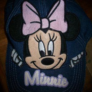 Minnie Mouse Disney Blue Denim Hat Adjustable Back Baseball cap Embroidered Sun